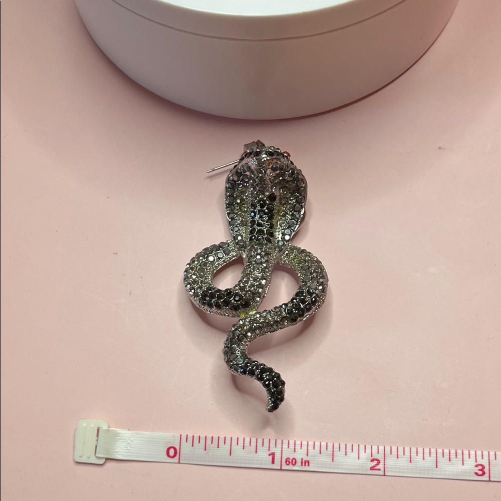 Glittering Cobra Statement Earrings - image 5